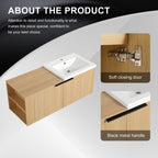 Modern Bathroom Vanity Sink Combo With Spacious Storage - White or Light Brown