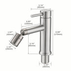 Pearl Silver Bathroom Faucet with 2 Modes and 360° Rotating Aerator