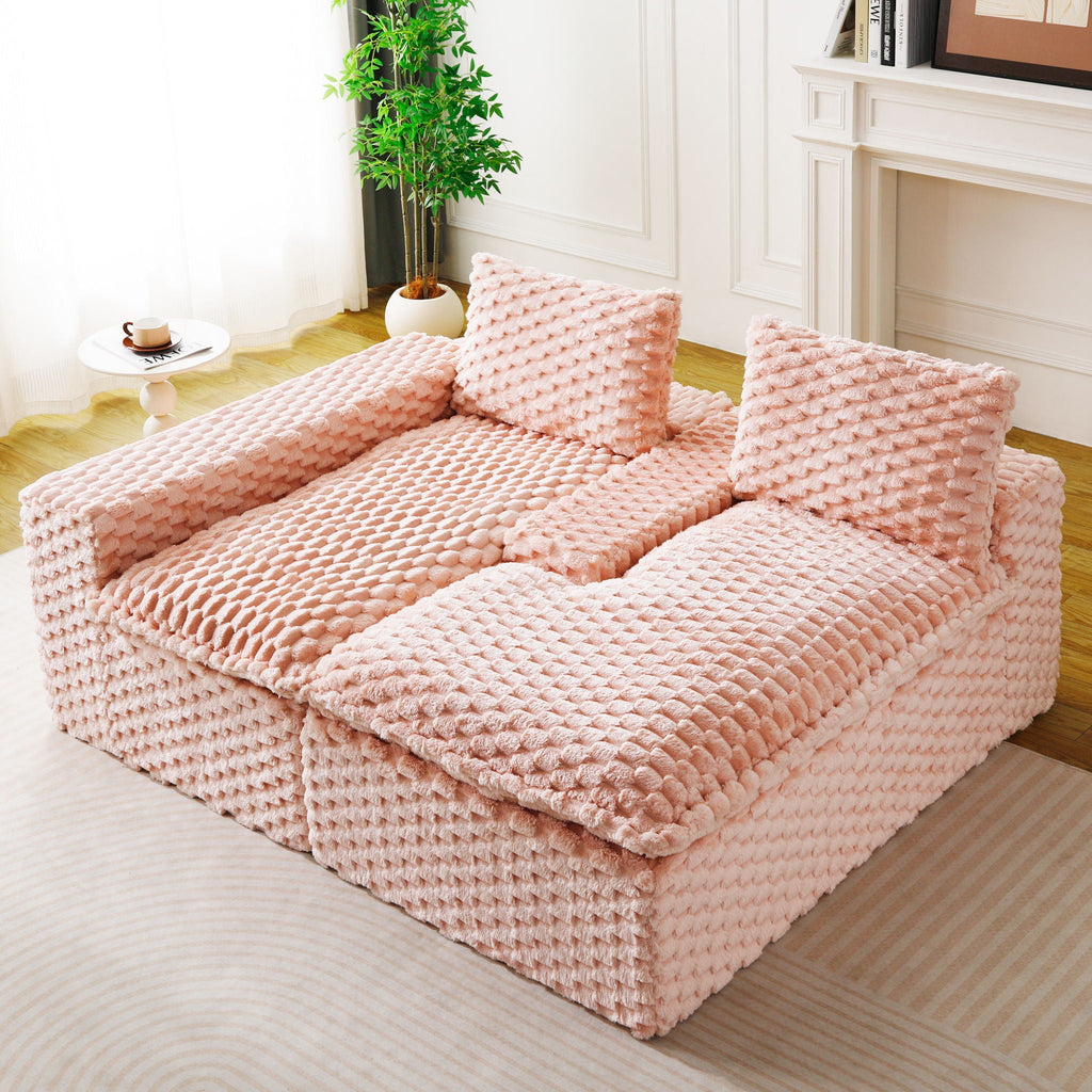 Convertible Modular Sectional Sofa with Twin Seat and Chaise - Multiple Colors