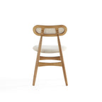 Dining Chair Set with Cane Backrest - Black or Light Brown