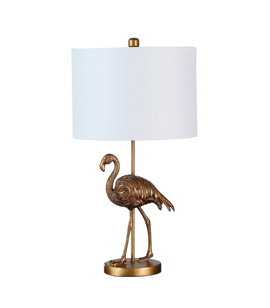 Matte Gold Flamingo Table Lamp with Resin Base - 26" High