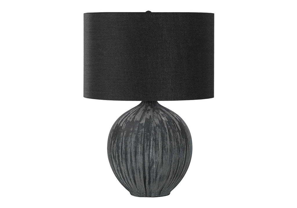 Black Ceramic Contemporary Table Lamp with Fabric Shade - Black