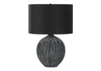 Black Ceramic Contemporary Table Lamp with Fabric Shade - Black