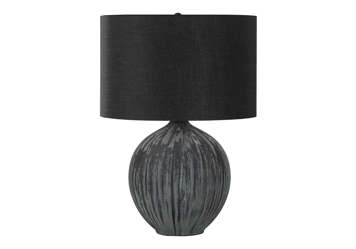 Black Ceramic Contemporary Table Lamp with Fabric Shade - Black