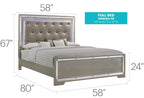 Alana Panel Bed with Modern Stylish Design - Pearl Silver
