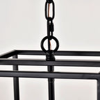 4 Light Metal Lantern Pendant Light with Adjustable Height - Black or Gold
