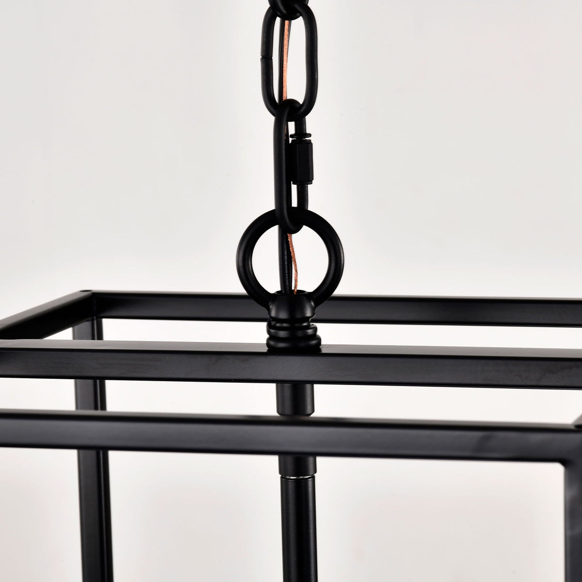 4 Light Metal Lantern Pendant Light with Adjustable Height - Black or Gold