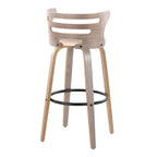 Mid Century Modern Fixed Height Barstool Set with Swivel and Footrest - Beige or Black