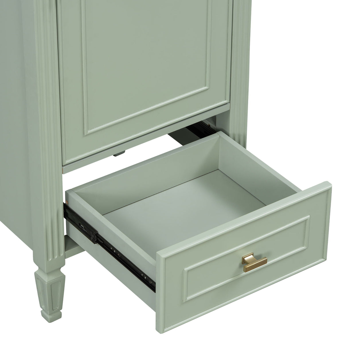 Retro Bathroom Vanity With Sink with Soft-Closing Doors - Green or Dark Gray