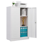 Metal Storage Cabinet With Locking Doors And Adjustable Shelf