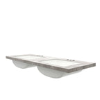 60" Elio Bathroom Undermount Ceramic Sink Vanity Top with Curved Edge - Light Gray