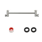 Stainless Steel Shower Arm Extension with 360° Rotation - Black or Pearl Silver