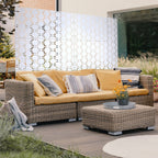 Black Metal Room Divider Privacy Screen with Rust-Resistant Finish