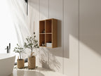 24 Inch Wall Mounted Storage Shelf with Plywood Construction - Oak