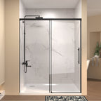 48" W × 72" H Single Sliding Shower Door with Tempered Glass - Clear