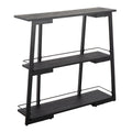 Industrial Bookcase with Black Bamboo & Steel Frame - Black
