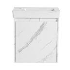 Modern Bathroom Vanity with Ceramic Basin and Storage Cabinet - Light Brown, Black, or White