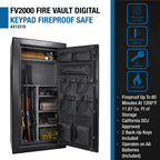 Tall Fireproof Protection Safe Vault with Solid Steel Construction - Black