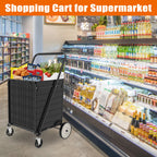 Bigger Super Jumbo Shopping Cart with Foldable Metal Frame - Metal