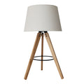 Decorative LED Desk Lamp with 3-Legged Solid Wood Base - Natural