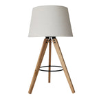 Decorative LED Desk Lamp with 3-Legged Solid Wood Base - Natural