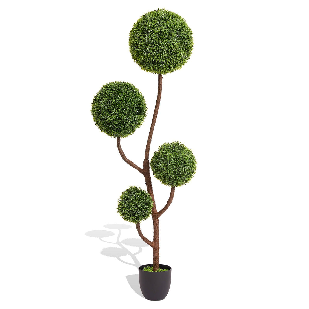 Artificial Boxwood Topiary Tree Triple Ball Shaped Faux Plant