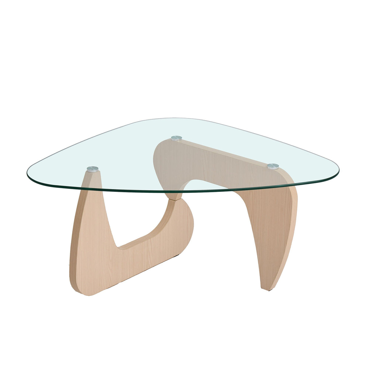Modern Center Coffee Table with Tempered Glass Top - Light Brown, Black, Dark Brown