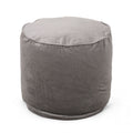 Cylinder Pouf Ottoman with Polystyrene Bead Filling - Dark Gray or Dark Brown