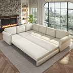 118" L-Shaped Convertible Sofa Bed with Pull-Out Bed - Chenille