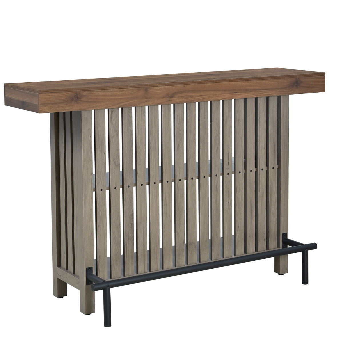 3-in-1 Sideboard Table with Wine Storage - Marble-Grain MDF