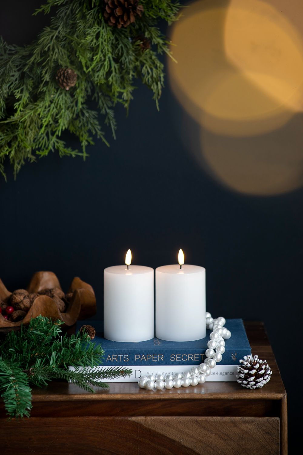 LED Candles with Remote Control Timer - Set of 2, White