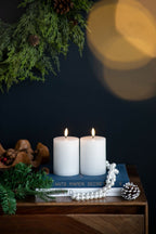 LED Candles with Remote Control Timer - Set of 2, White