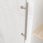 Frameless Sliding Shower Door with Tempered Glass - Brushed Nickel