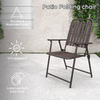 Brown 2-Piece Folding Chair with Rust-Resistant Frame - Brown