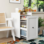 Sliding Snack Cabinet Organizer with Wheels - Particle Board