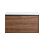 Bathroom Vanity Set with Resin Countertop Sink - Dark Brown