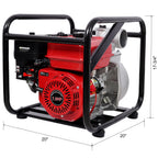 Gasoline Powered Water Pump with 3" Inlet & Outlet, 264GPM Flow - Black / Red