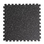 0.6 Inch Thick Interlocking Gym Floor Mats with Cushioned EVA Foam - Black White or Black+Blue