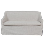 Slip Covered Settee with Casters - Beige