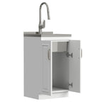 Deluxe Laundry Cabinet with Pull-Out Faucet and Stainless Steel Sink - White