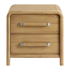 2 Drawer Nightstand with USB Charging - Brown