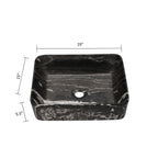 Rectangular Vessel Bathroom Sink with Sleek Black and Gray Ceramic Finish