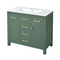 Modern Bathroom Vanity With 36" Resin Sink – 4 Drawer Storage Cabinet