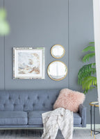 Round Mirror with Iron Frame - Gray