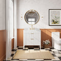 Fully Assembled 36'' Bathroom Vanity with Carrara Stone Top - White
