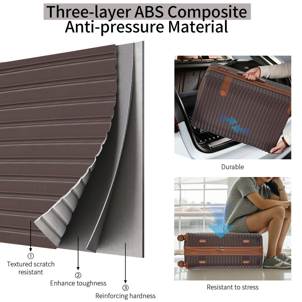 4 Piece Hard Shell Luggage Set with Spinner Wheels - Multiple Colors