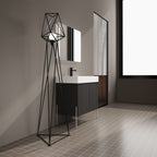 Freestanding Bathroom Vanity With Resin Sink And Storage Cabinet