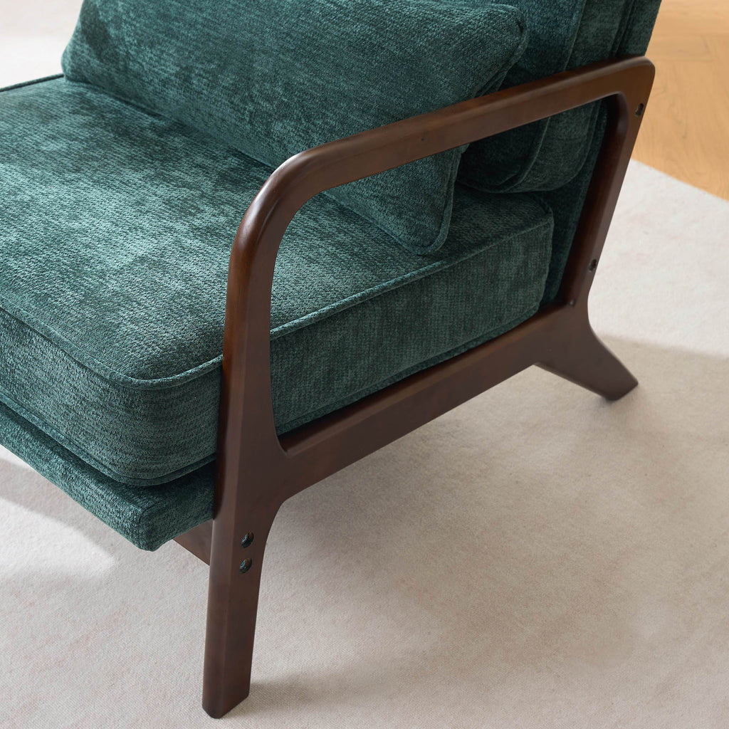 Upholstered Living Room Chair with Curved Armrests - Choice of Color