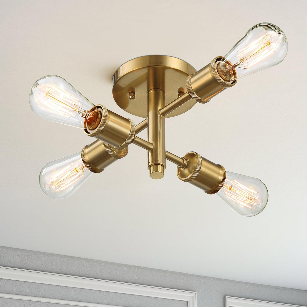 Ephemeral - 4 Lights Semi Flush Mount Ceiling Pendant