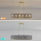 39" Contemporary Crystal Pendant Chandelier with K9 Crystal - Black & Gold